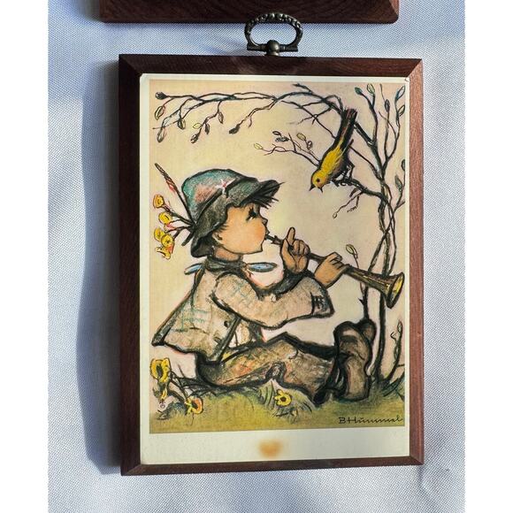 Vintage 1981 Authentic Hummel Reproduction Wall Plaques Set of 4 Cottagecore - Picture 6 of 10